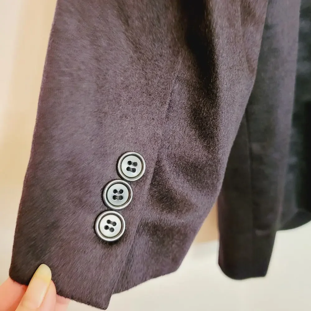 Donna Karan mens black 100% cashmere three button blazer jacket size 40 Long